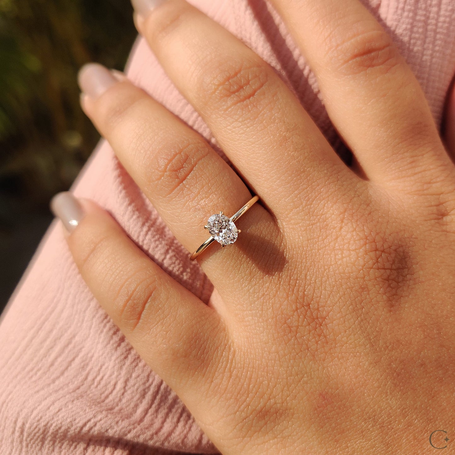 0.50 CT Oval Solitaire Moissanite Engagement Ring