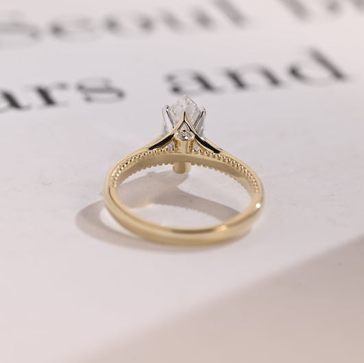 2.0 CT Marquise Solitaire Moissanite Engagement Ring