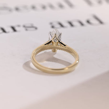2.0 CT Marquise Solitaire Moissanite Engagement Ring