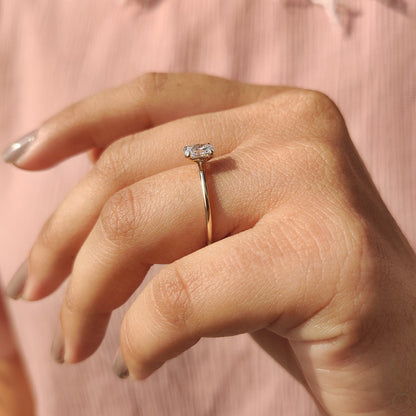 0.50 CT Oval Solitaire Moissanite Engagement Ring
