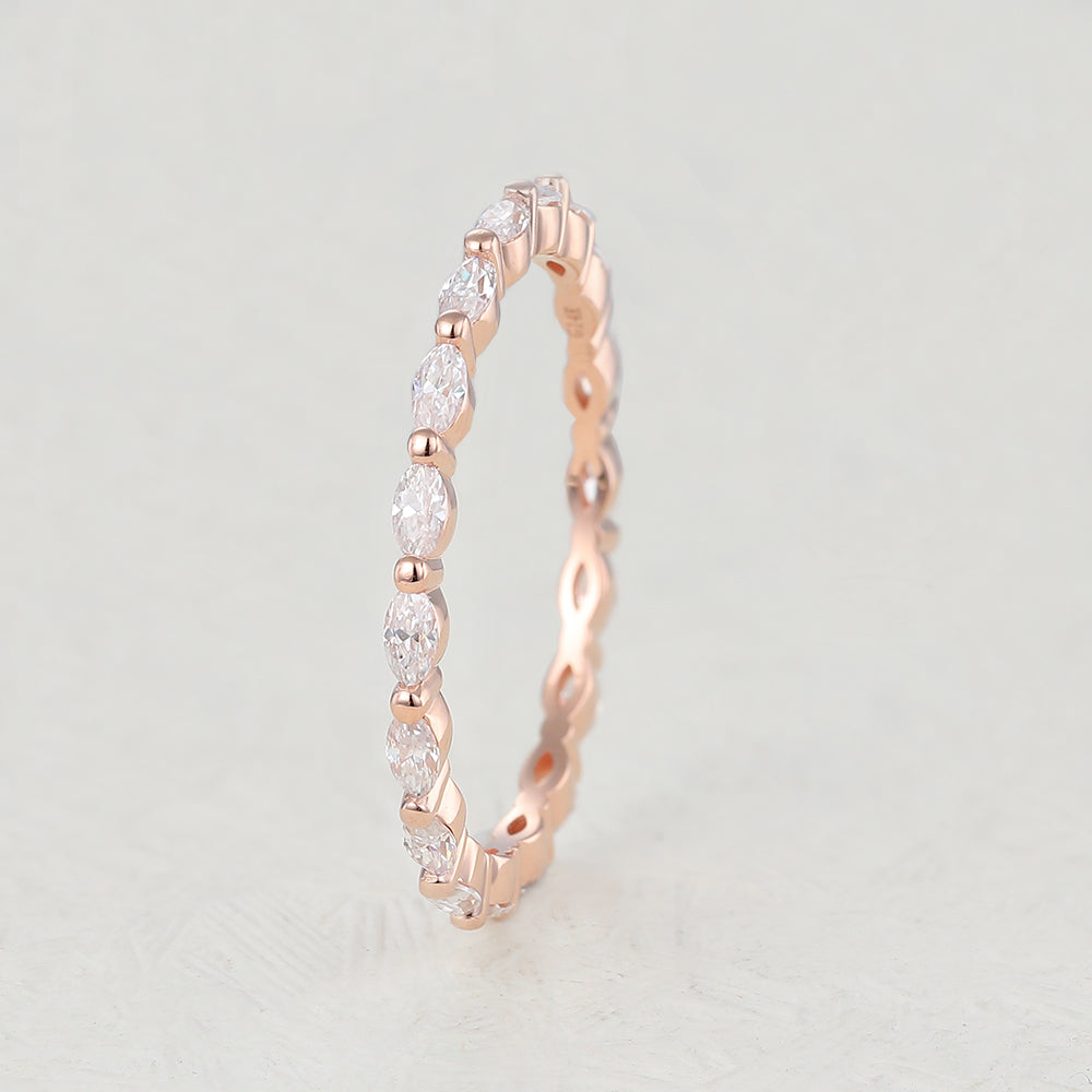 1.44 TCW Marquise Full Eternity Moissanite Wedding Band
