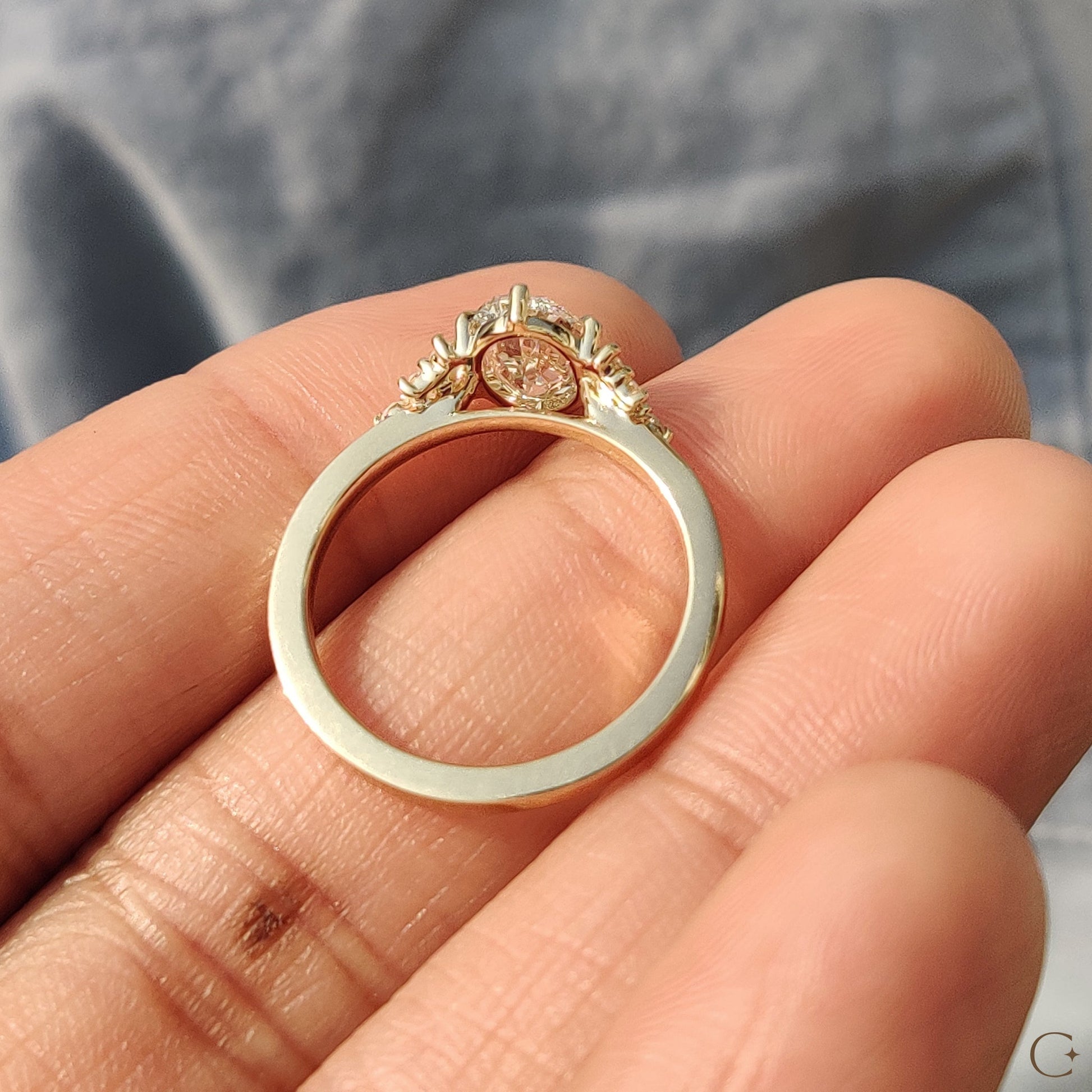 1 .50 CT Oval Cluster Moissanite Engagement Ring