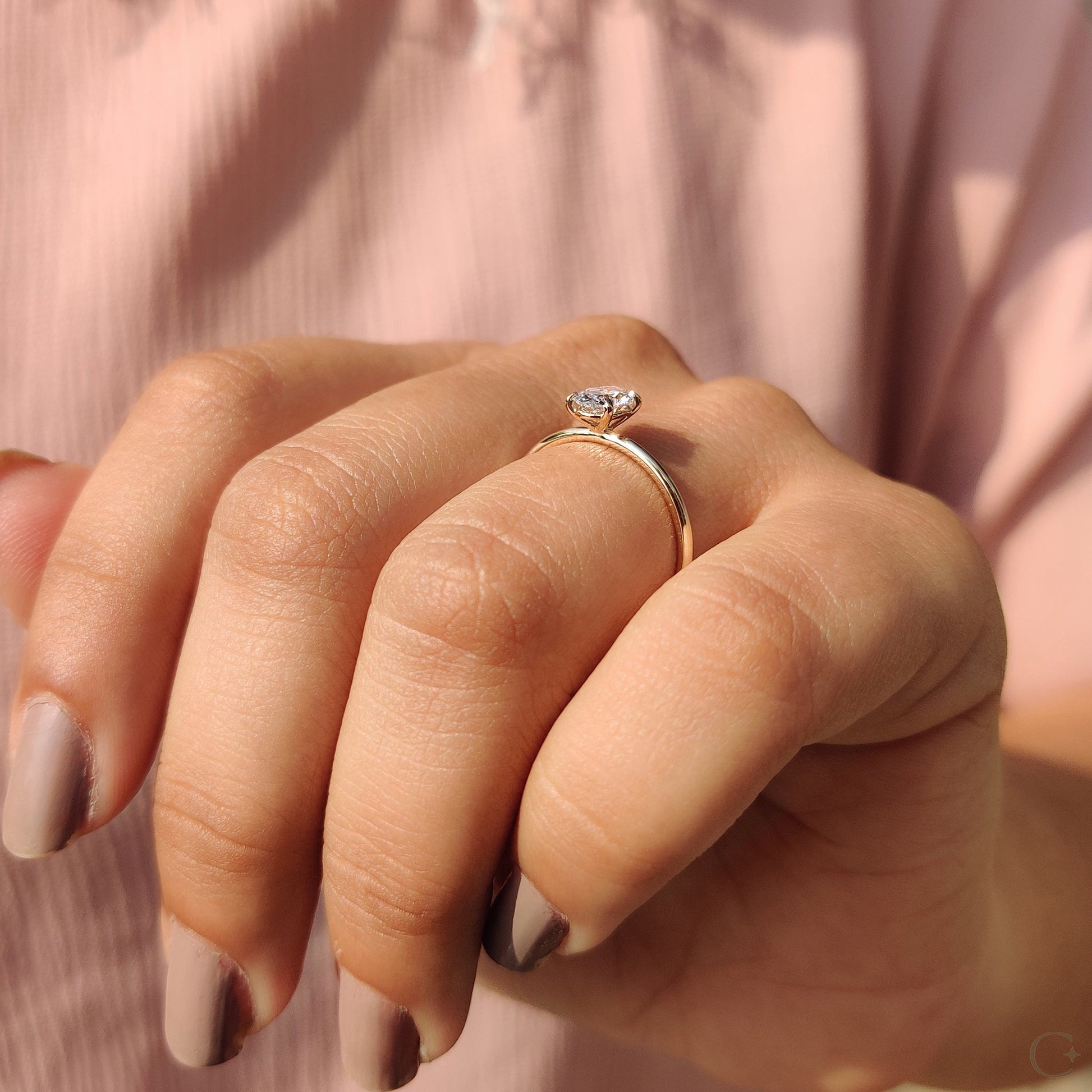 0.50 CT Oval Solitaire Moissanite Engagement Ring