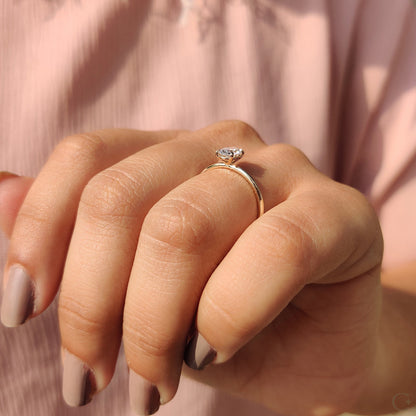 0.50 CT Oval Solitaire Moissanite Engagement Ring