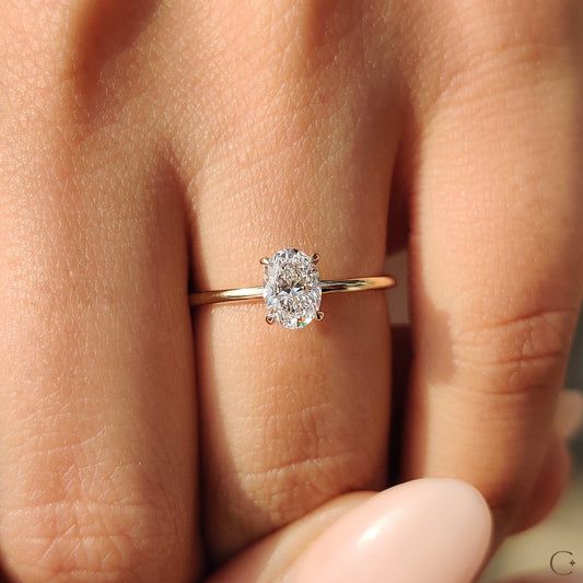 0.50 CT Oval Solitaire Moissanite Engagement Ring