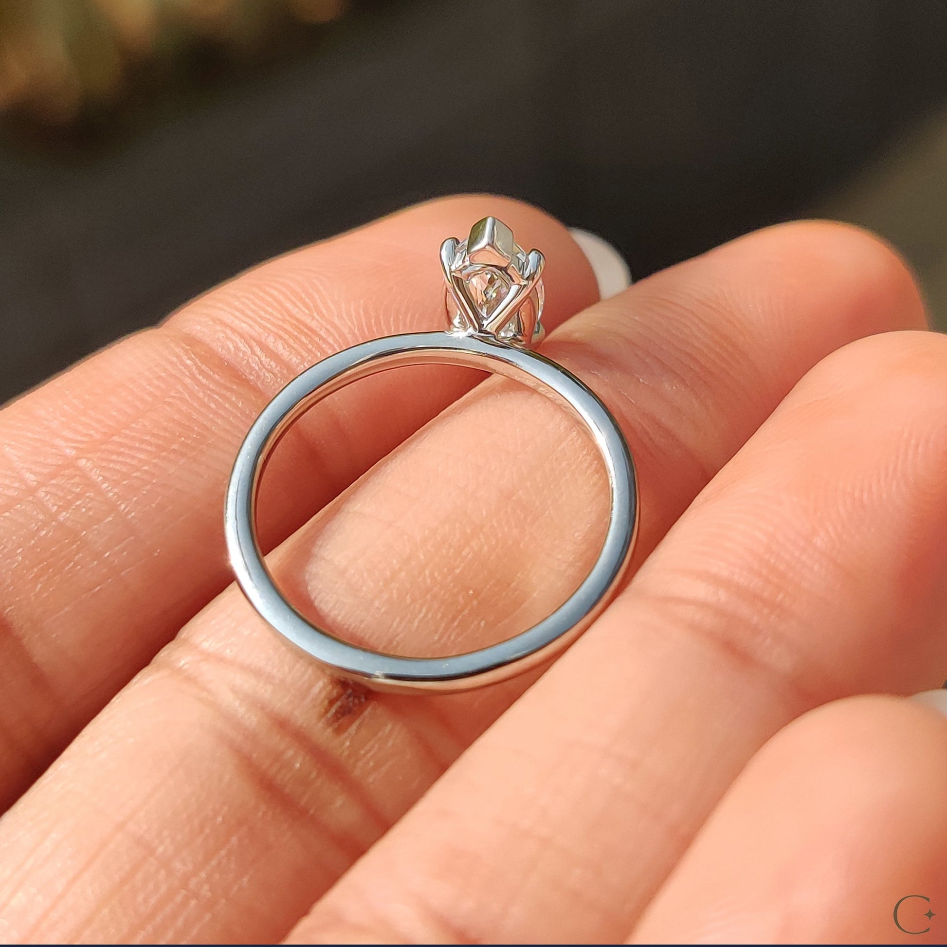 1 CT Marquise Solitaire Moissanite Engagement Ring