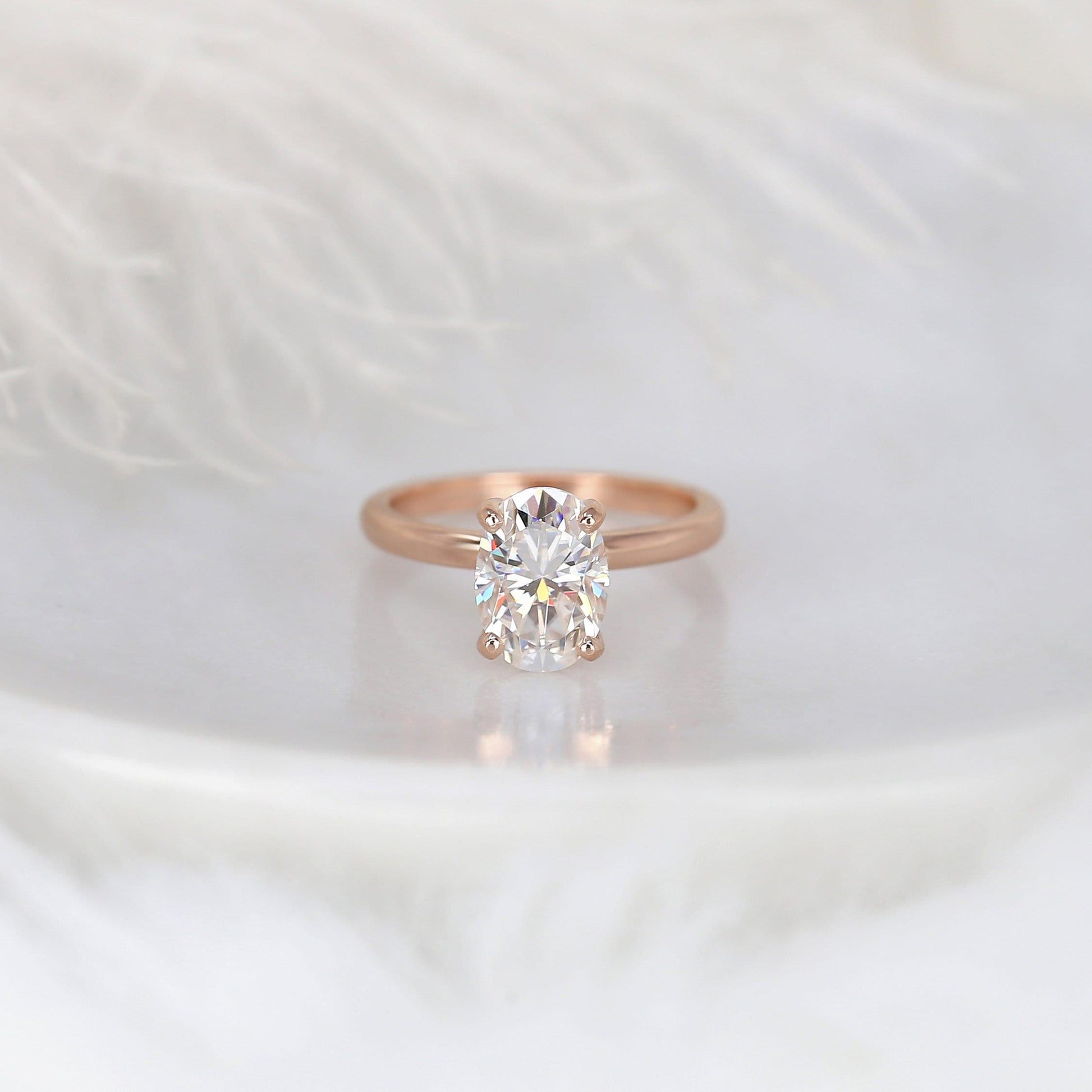 2.5 CT Oval Solitaire Moissanite Engagement Ring