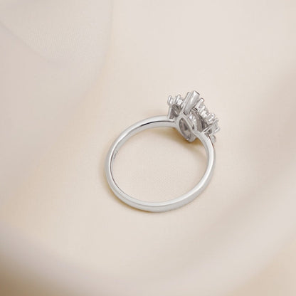2.0 CT Marquise Cluster Moissanite Engagement Ring