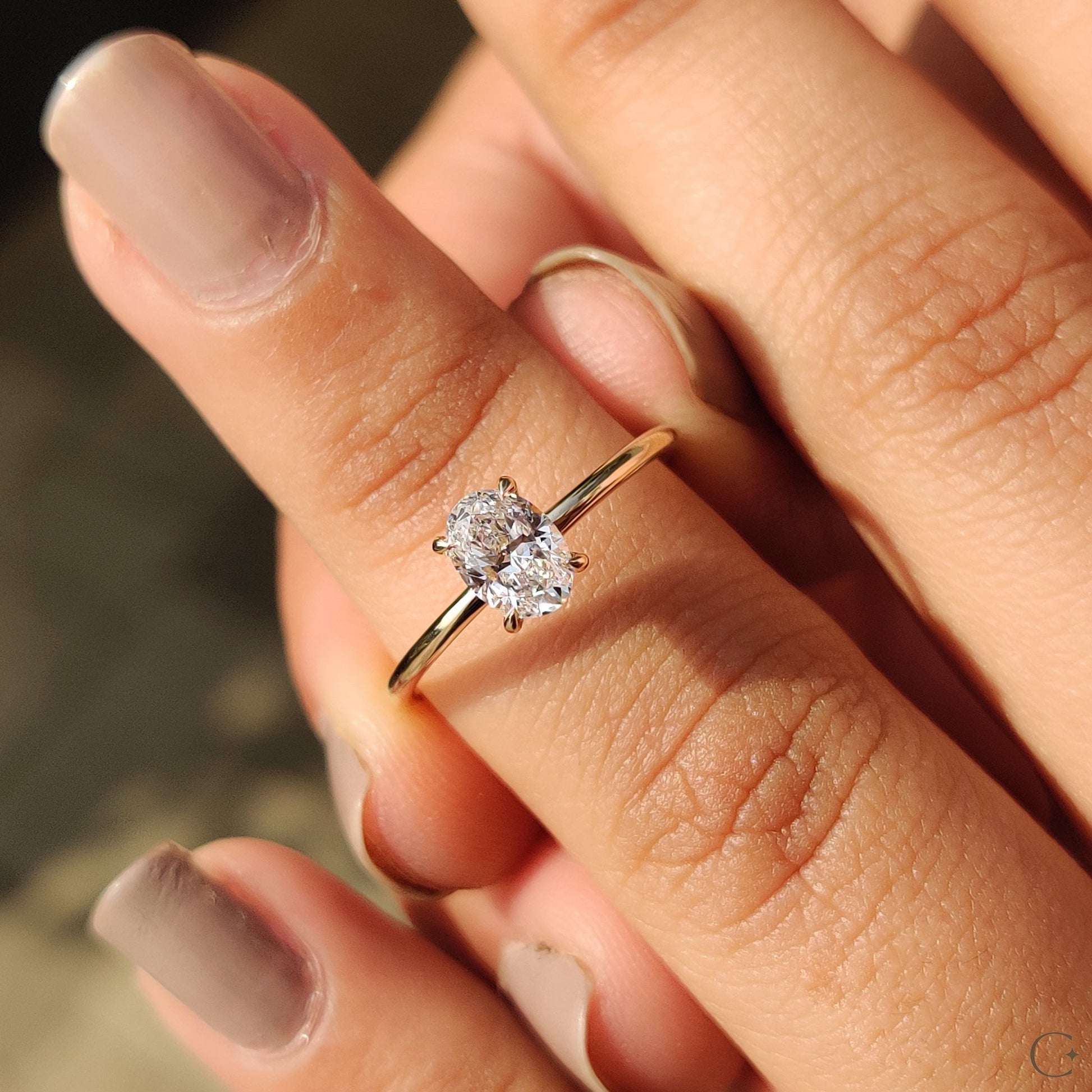 0.50 CT Oval Solitaire Moissanite Engagement Ring
