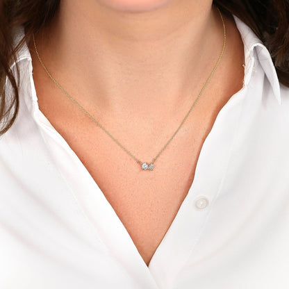 0.5 TCW Round & Pear Moissanite Two Stone Necklace