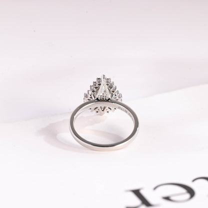 2.0 CT Pear Cluster Moissanite Engagement Ring