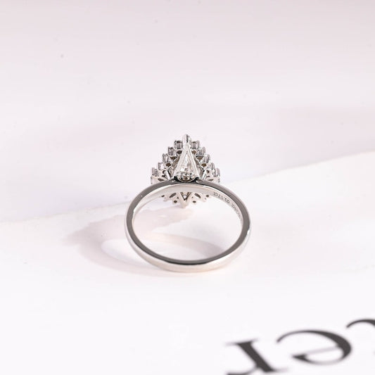 2.0 CT Pear Cluster Moissanite Engagement Ring