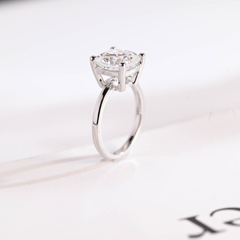 2.0 CT Cushion Solitaire Moissanite Engagement Ring