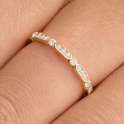 0.3 TCW Round Half Eternity Moissanite Wedding Band
