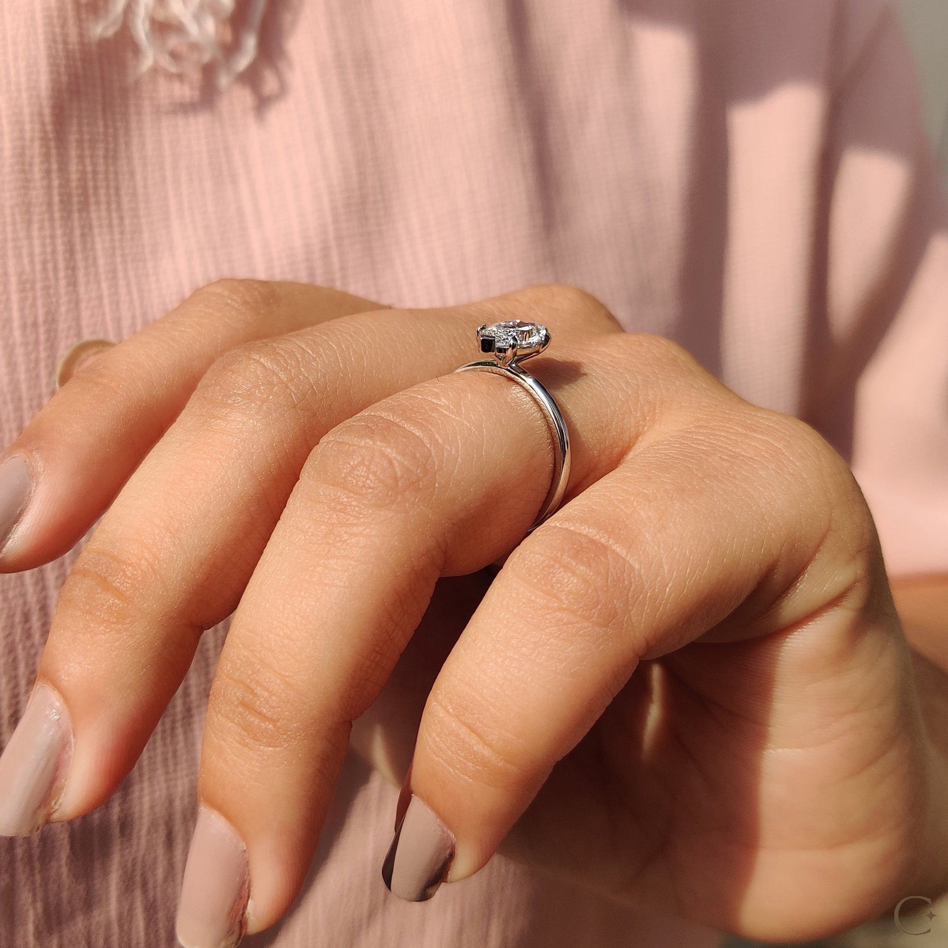 1 CT Marquise Solitaire Moissanite Engagement Ring