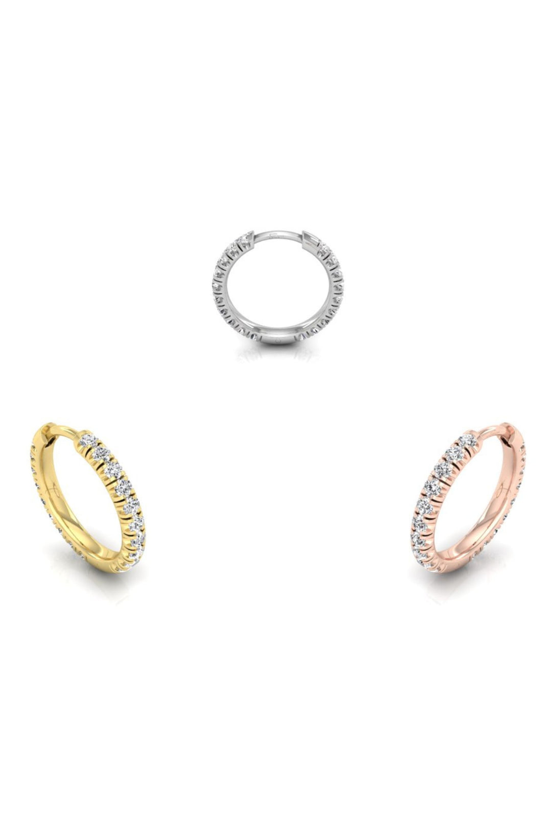 0.61 TCW Round Cut Hoop Moissanite Earrings