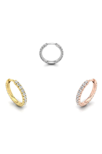 0.61 TCW Round Cut Hoop Moissanite Earrings