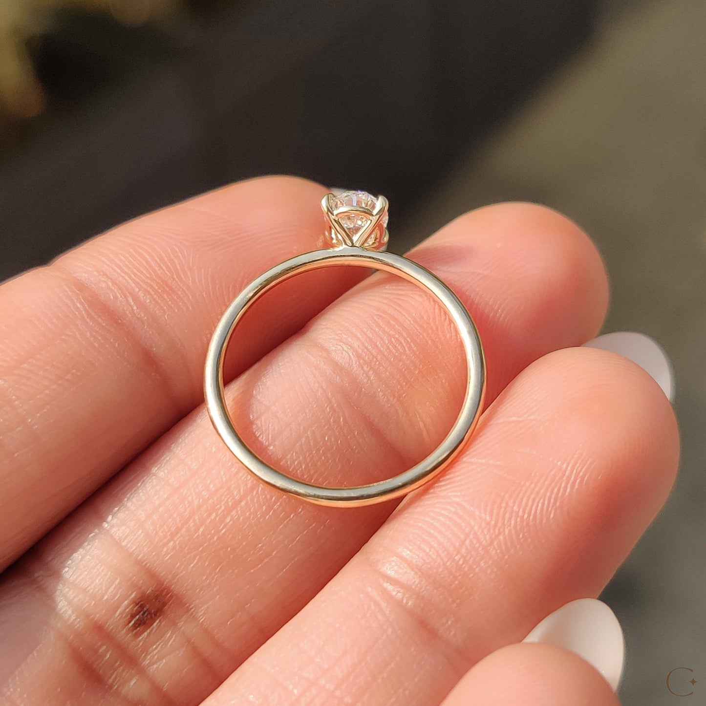 0.50 CT Oval Solitaire Moissanite Engagement Ring