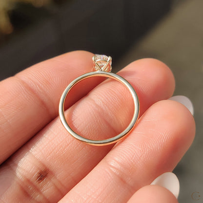 0.50 CT Oval Solitaire Moissanite Engagement Ring