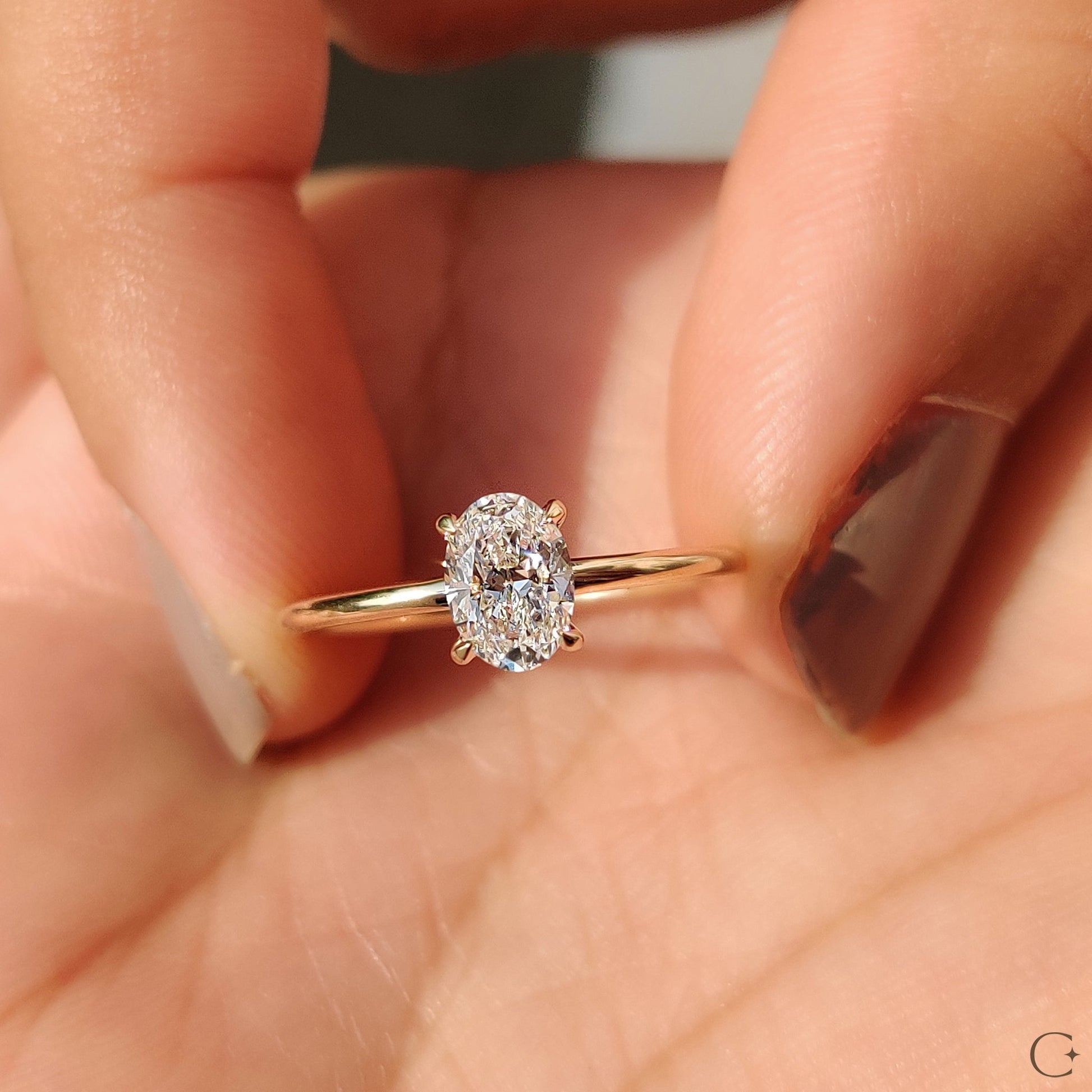 0.50 CT Oval Solitaire Moissanite Engagement Ring