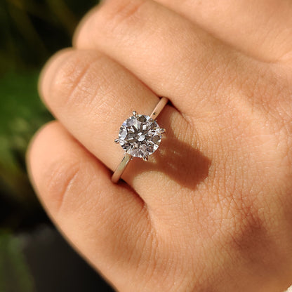 1.50 CT Round Hidden Halo Moissanite Engagement Ring