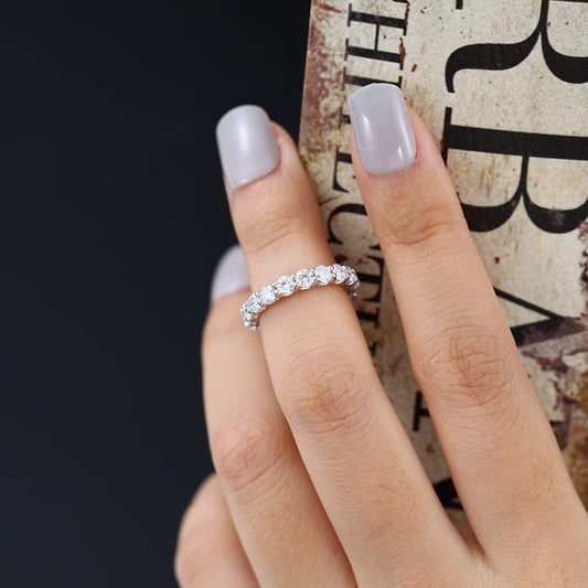1.8 TCW Round Full Eternity Moissanite Wedding Band