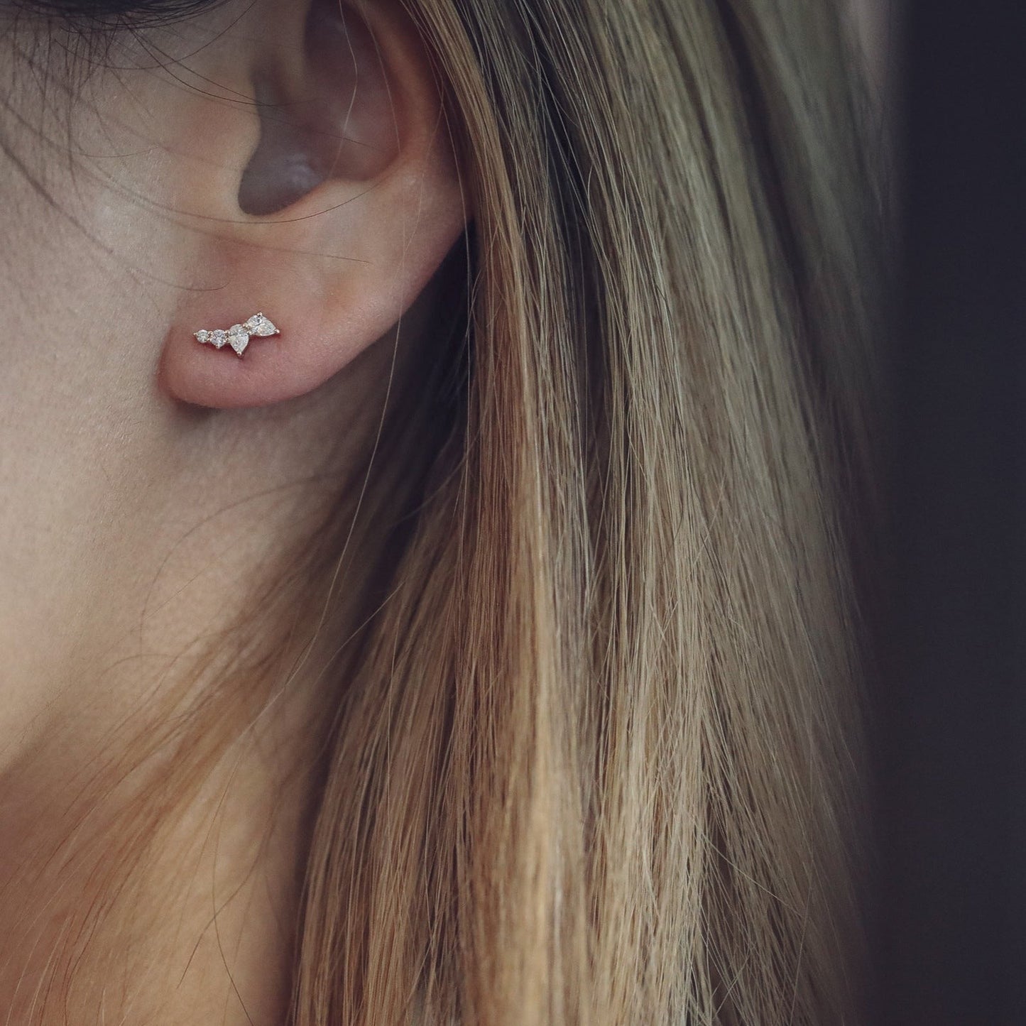 0.4 TCW Pear & Round Cut Moissanite Stud  Earrings