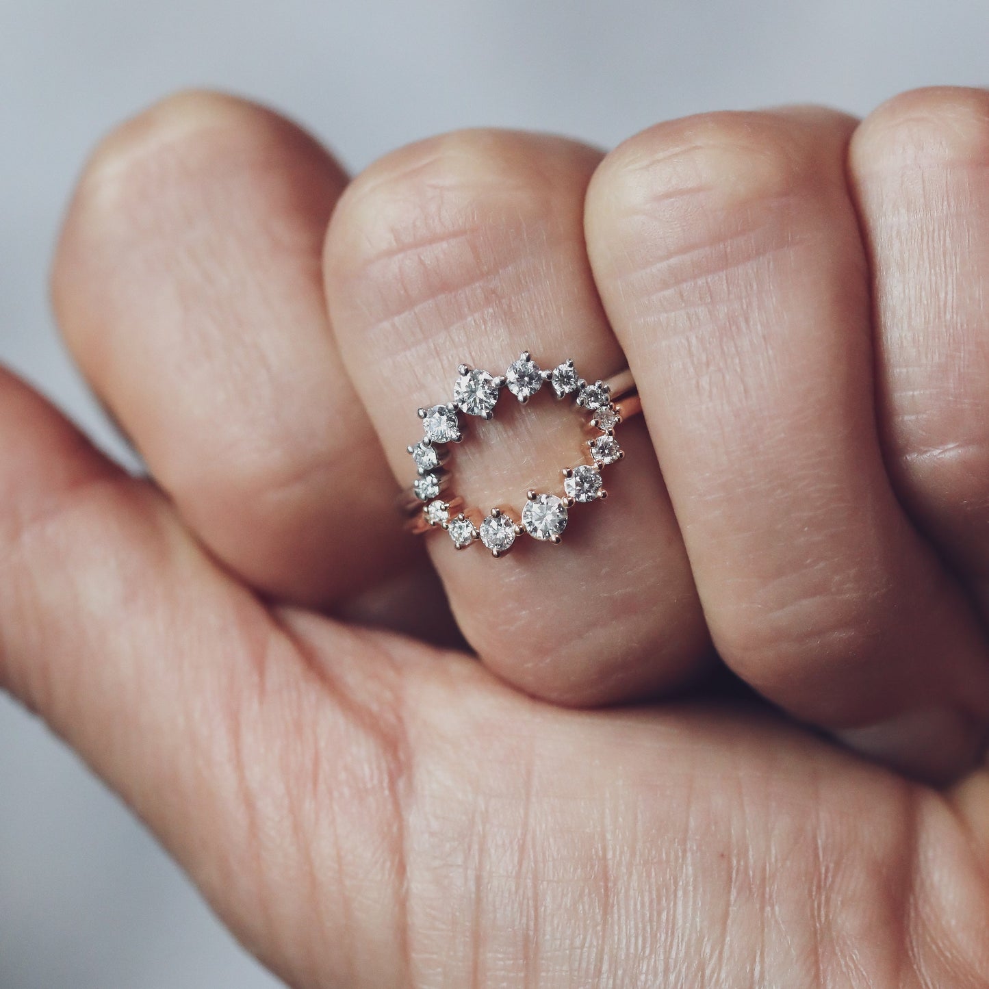 0.24 TCW Round Curved Moissanite Wedding Band
