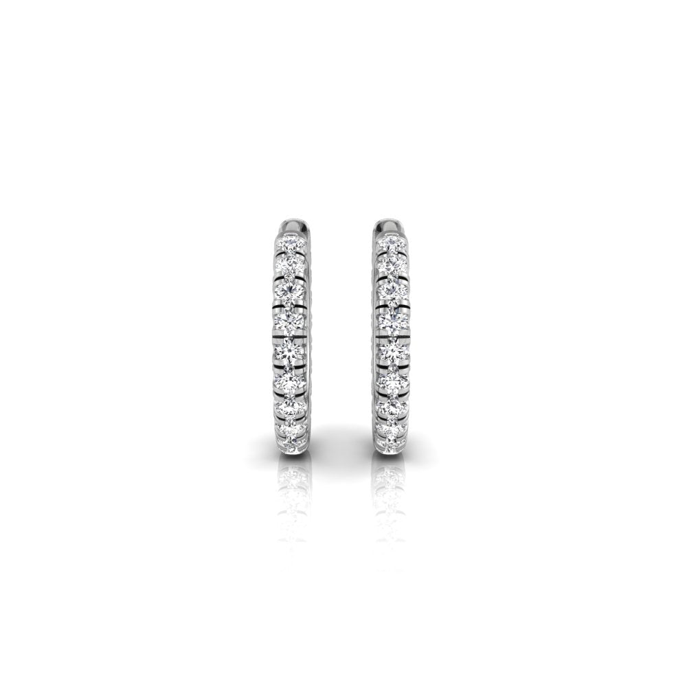 0.56 TCW Round Cut Hoop Moissanite Earrings