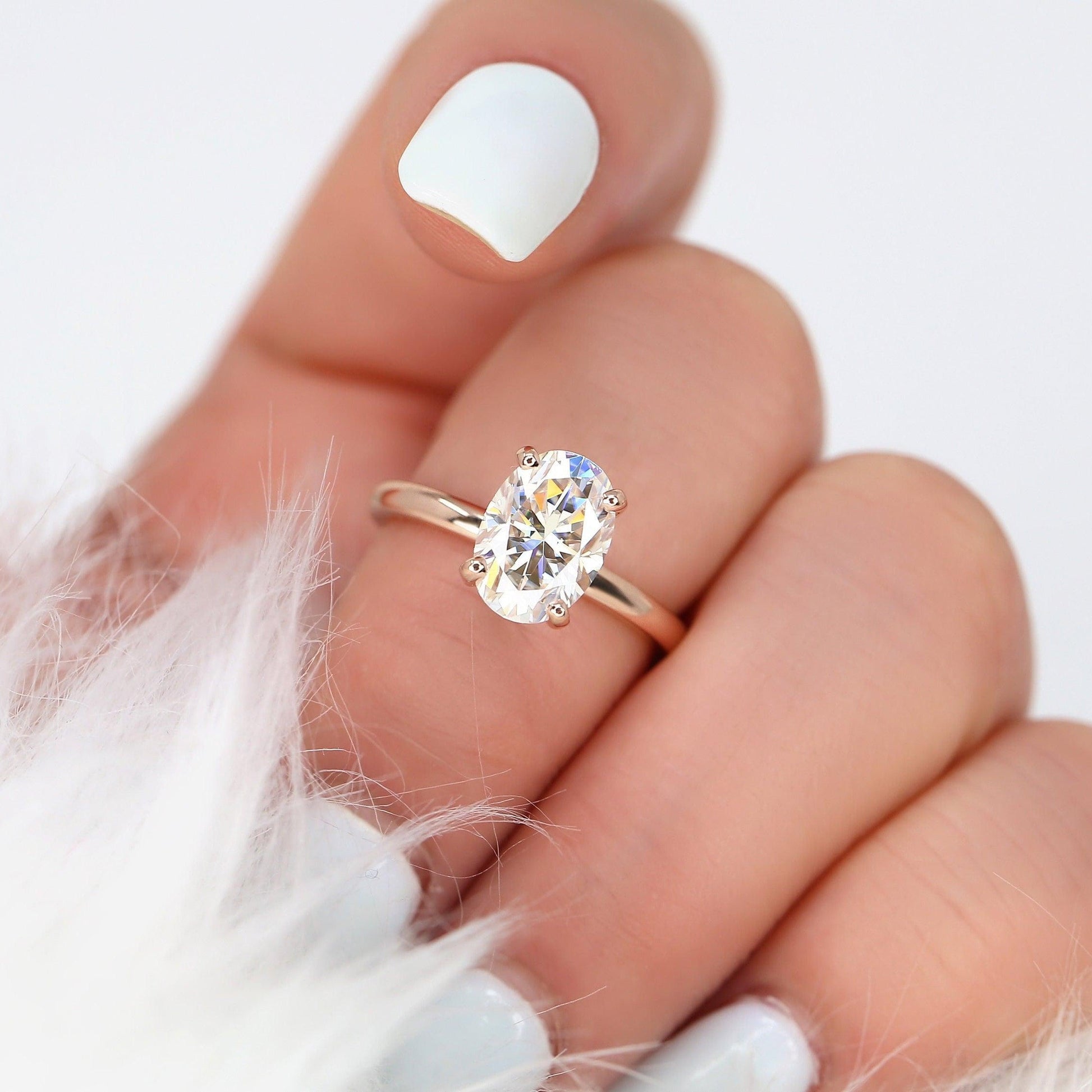 2.5 CT Oval Solitaire Moissanite Engagement Ring