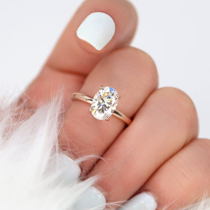 2.5 CT Oval Solitaire Moissanite Engagement Ring