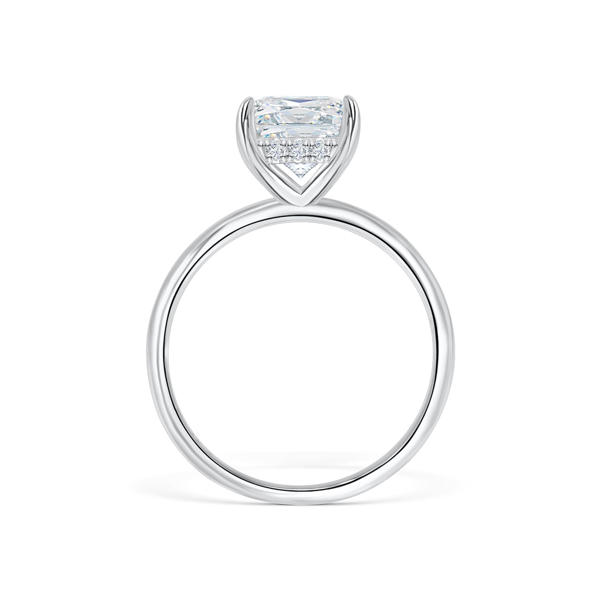 3 CT Radiant Hidden Halo Moissanite Engagement Ring