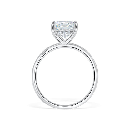 3 CT Radiant Hidden Halo Moissanite Engagement Ring