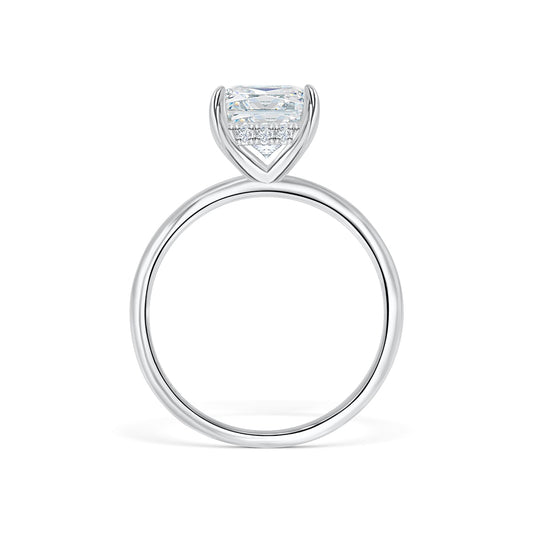 3 CT Radiant Hidden Halo Moissanite Engagement Ring