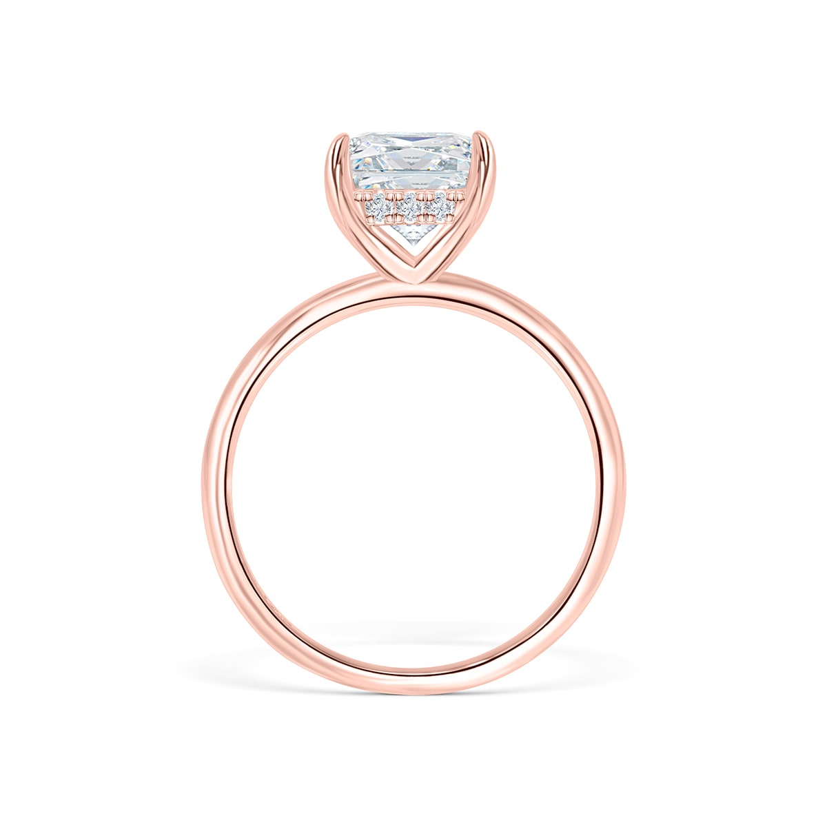 3 CT Radiant Hidden Halo Moissanite Engagement Ring