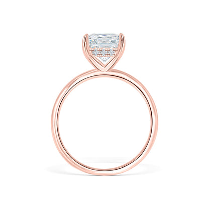 3 CT Radiant Hidden Halo Moissanite Engagement Ring