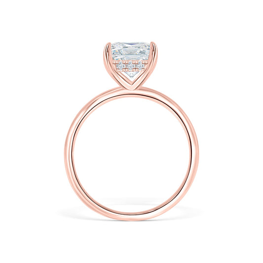 3 CT Radiant Hidden Halo Moissanite Engagement Ring