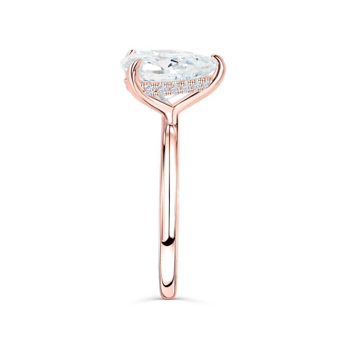 3 CT Pear Hidden Halo Moissanite Engagement Ring