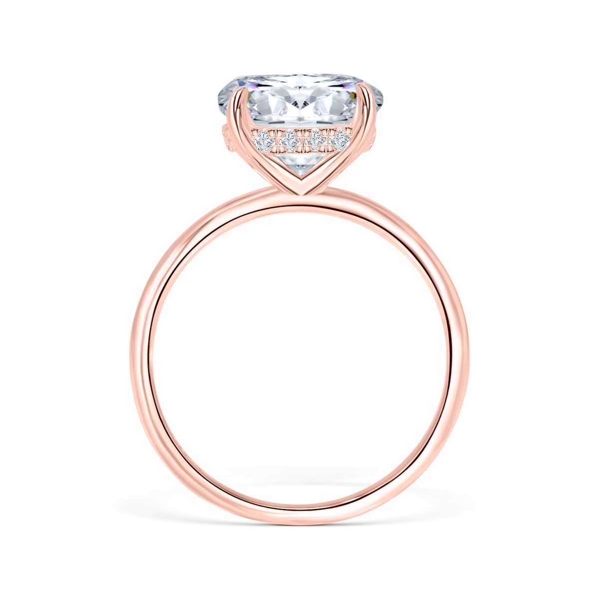 3 CT Round Hidden Halo Moissanite Engagement Ring