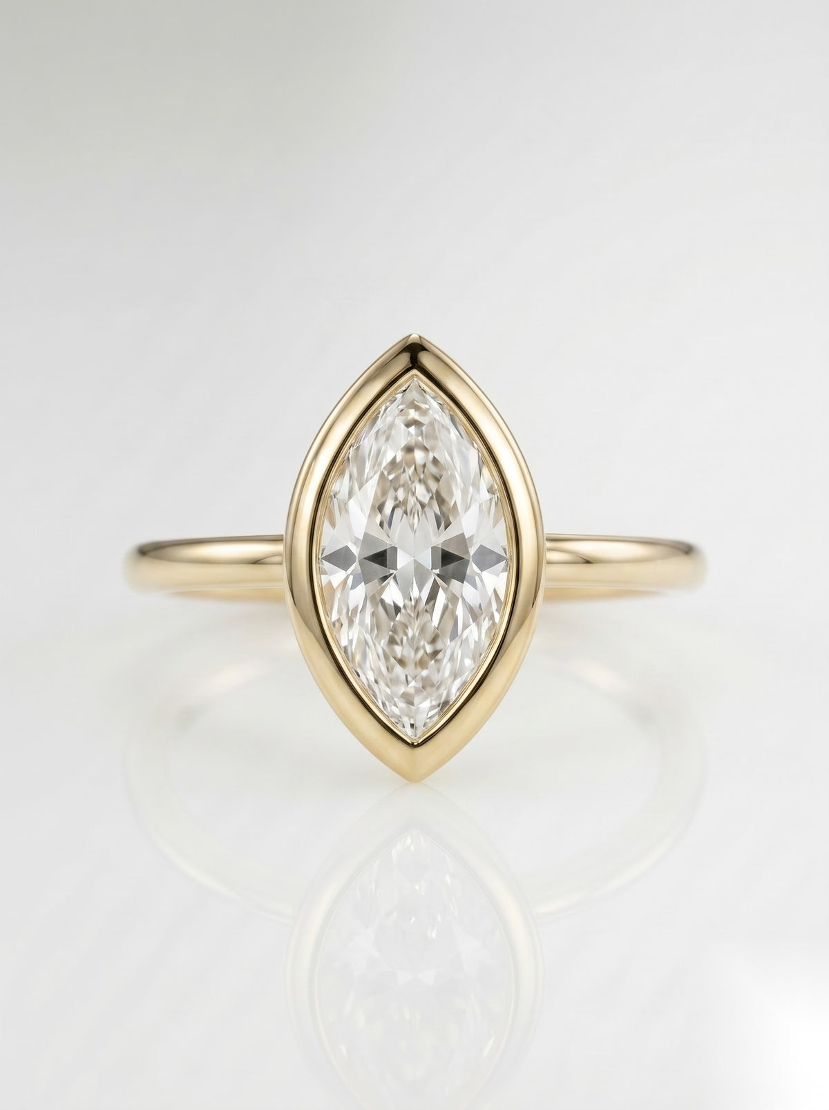 1.5 CT Marquise Solitaire Moissanite Engagement Ring