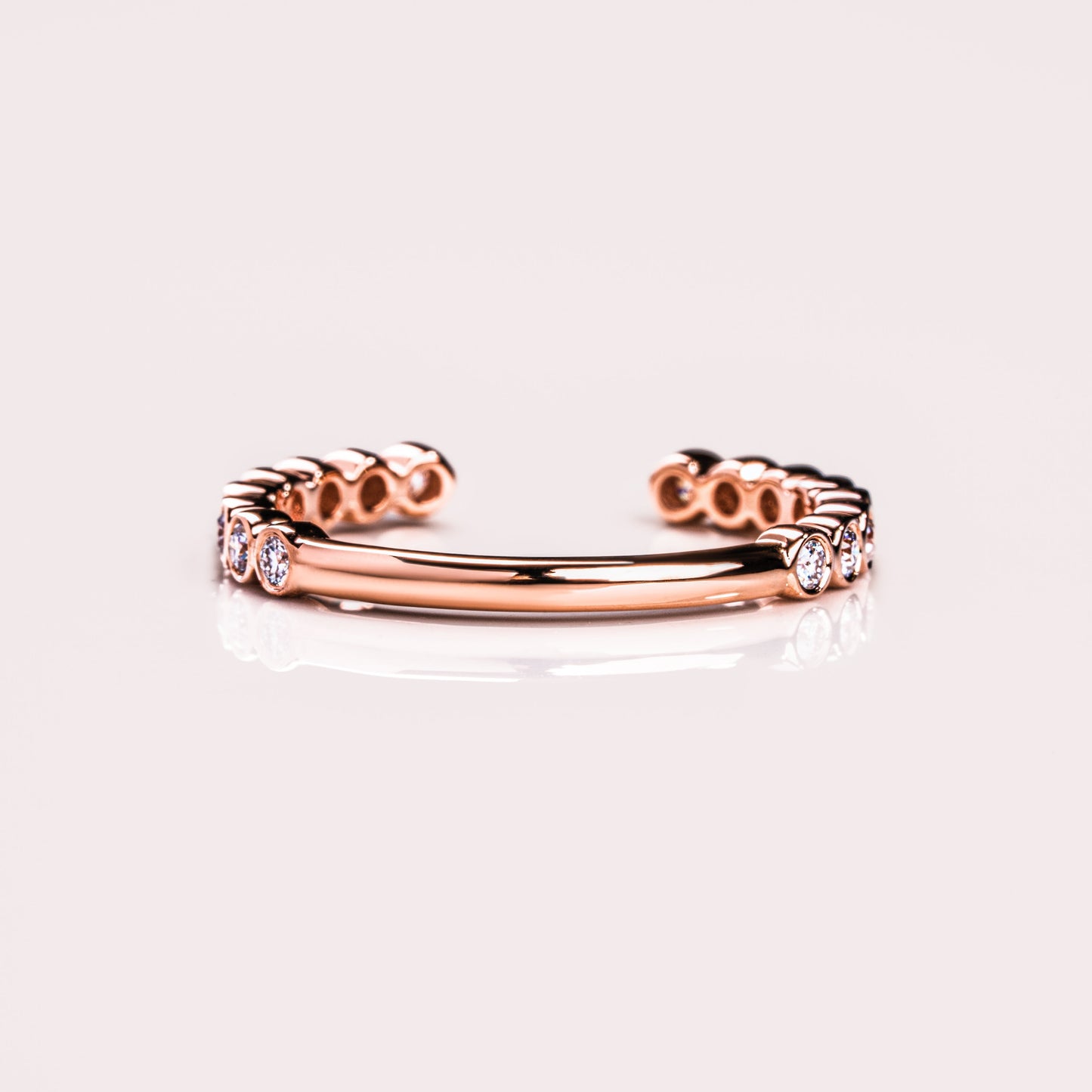 0.23 TCW Round Open & Bezel Moissanite Wedding Band