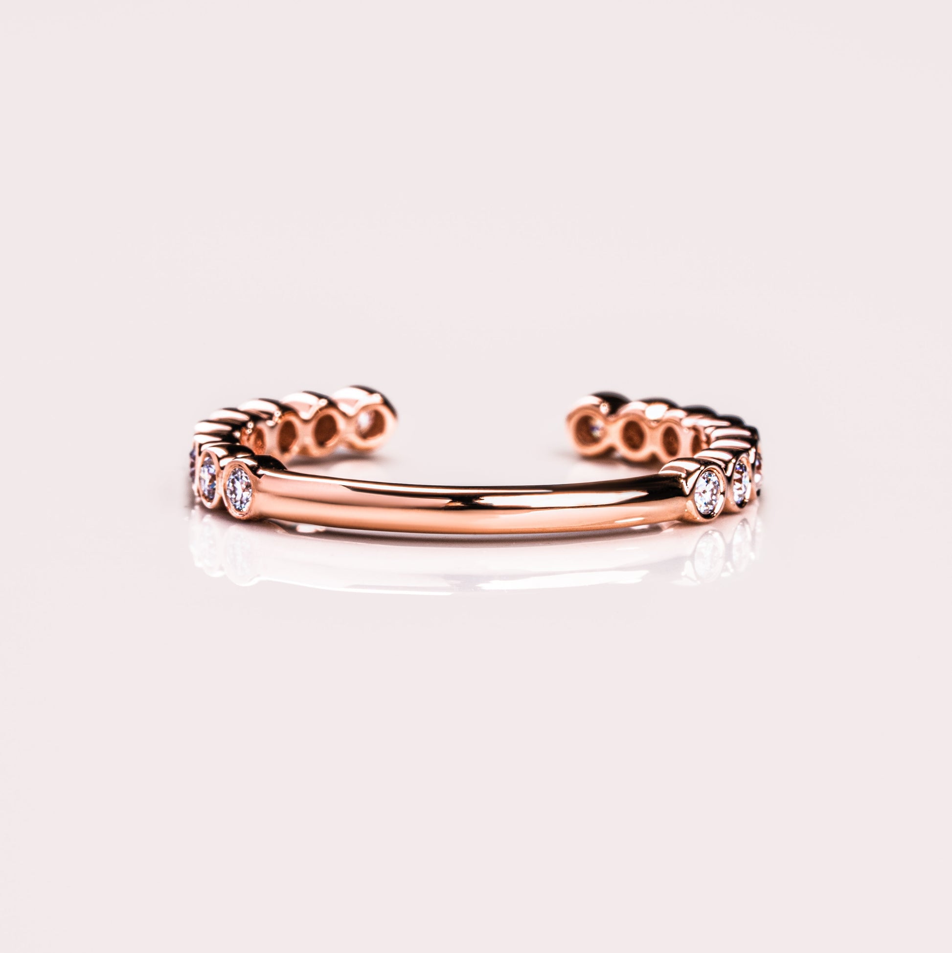 0.23 TCW Round Open & Bezel Moissanite Wedding Band