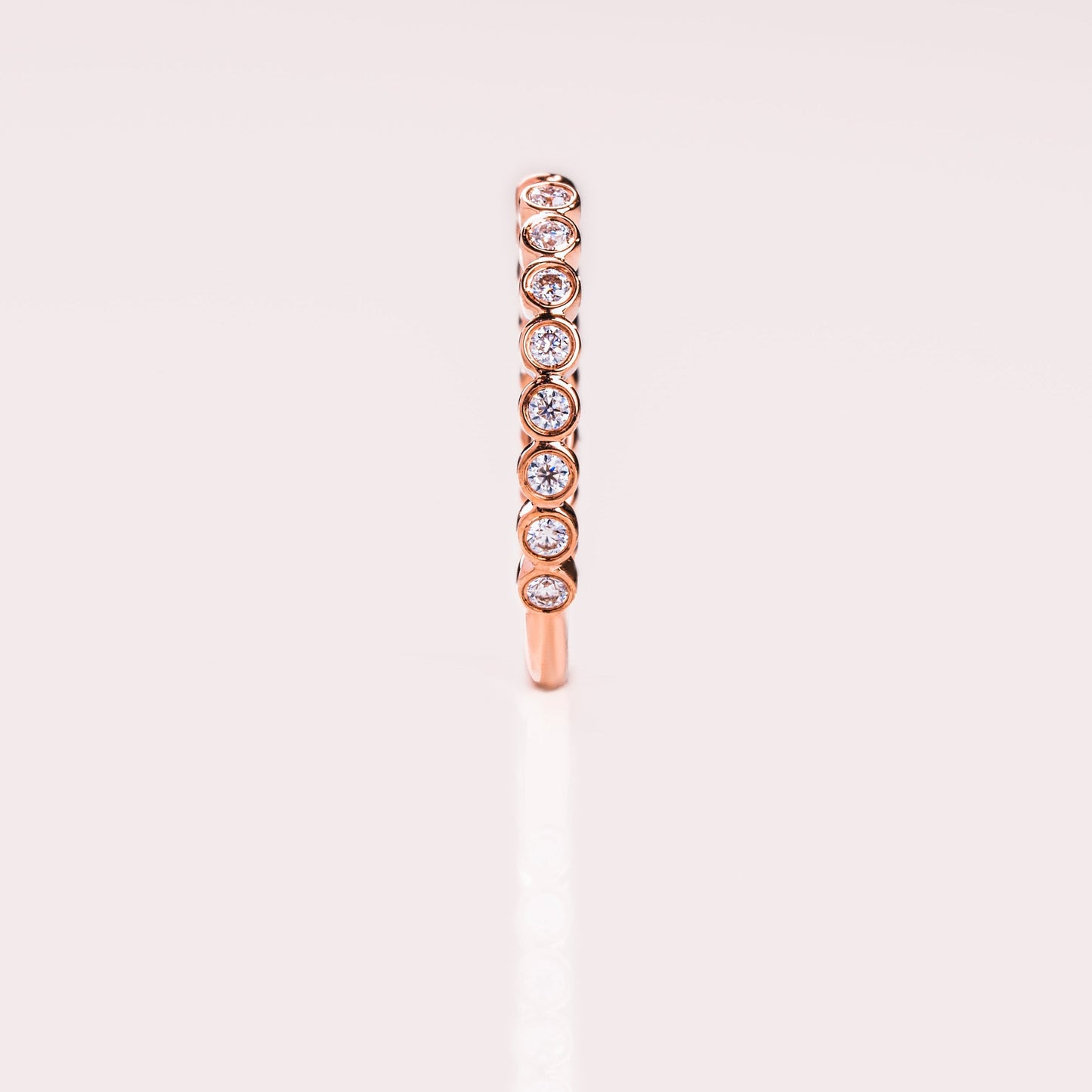 0.23 TCW Round Open & Bezel Moissanite Wedding Band