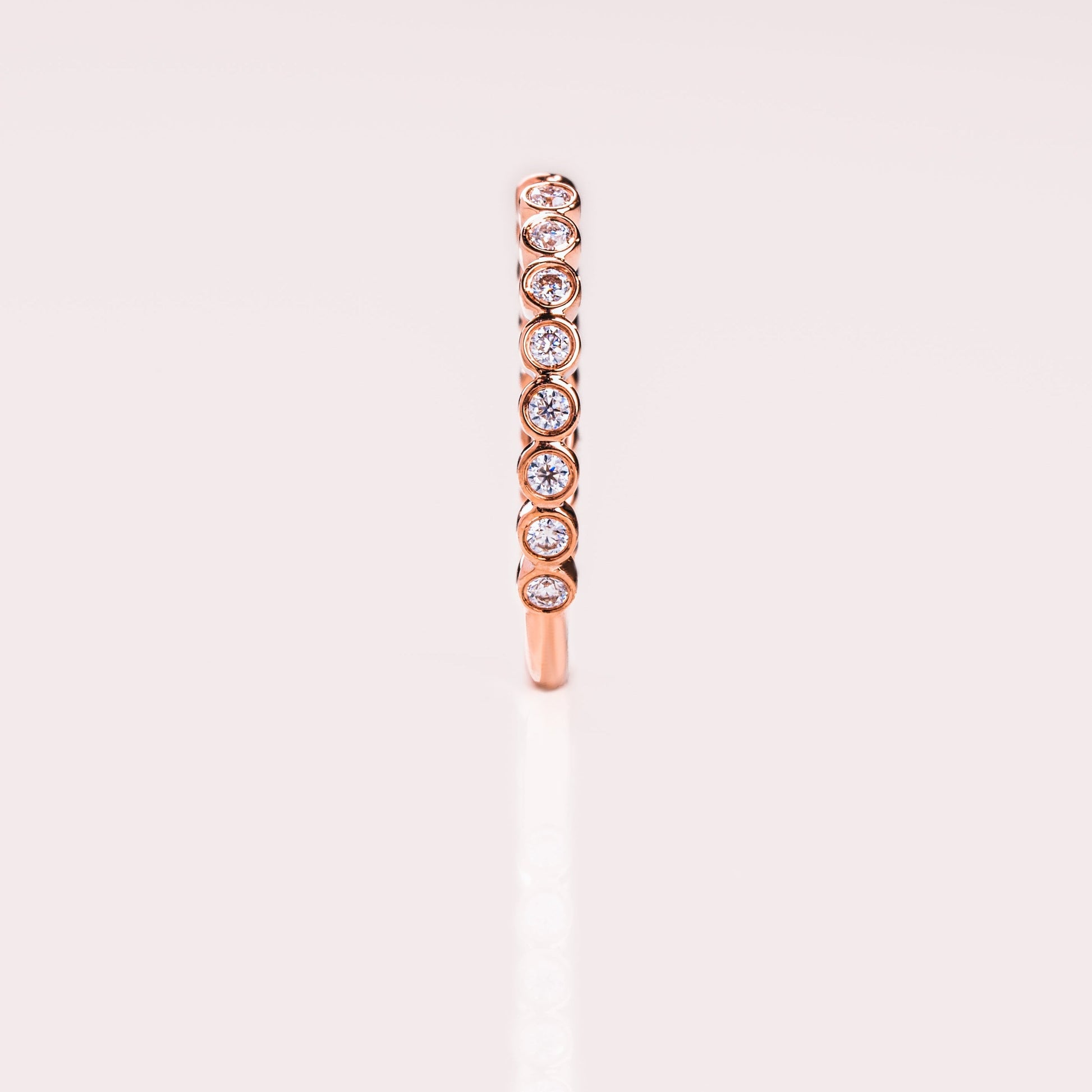 0.23 TCW Round Open & Bezel Moissanite Wedding Band