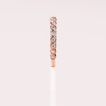 0.23 TCW Round Open & Bezel Moissanite Wedding Band
