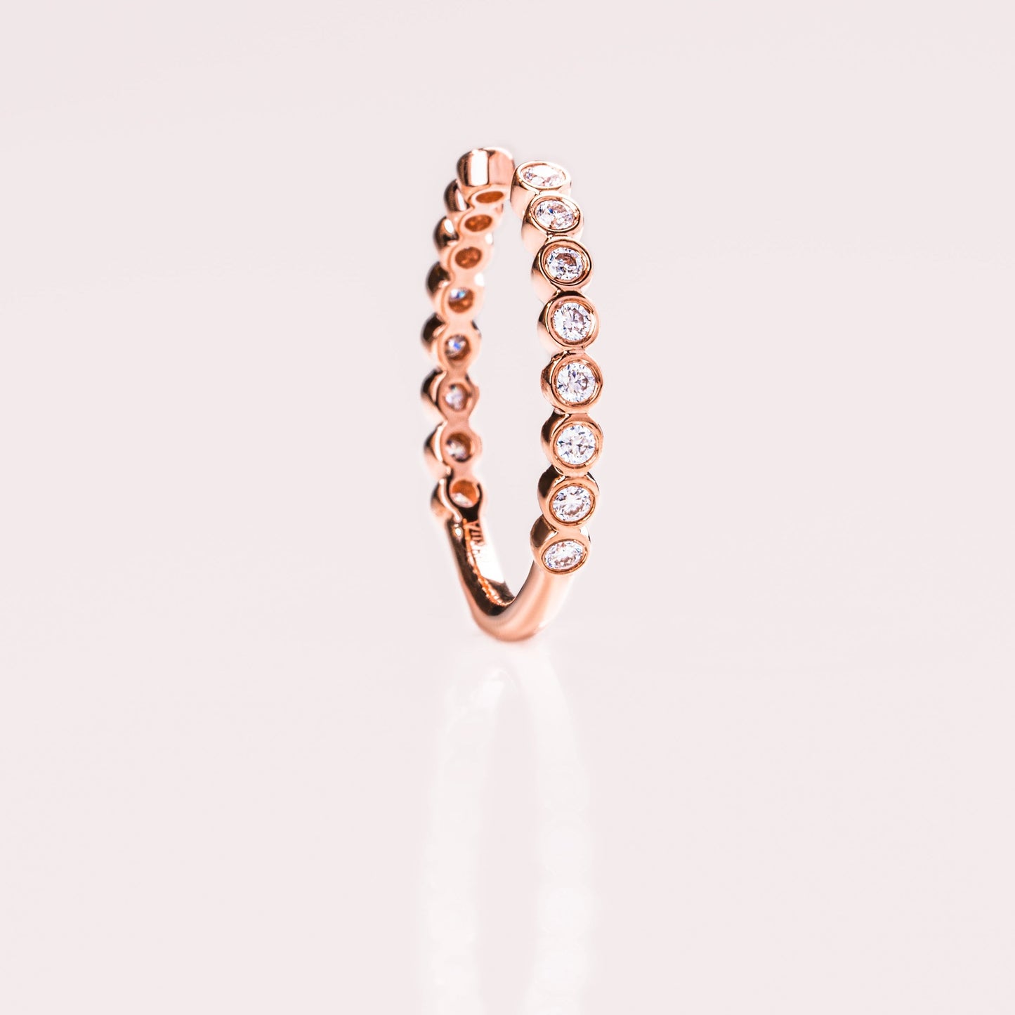 0.23 TCW Round Open & Bezel Moissanite Wedding Band