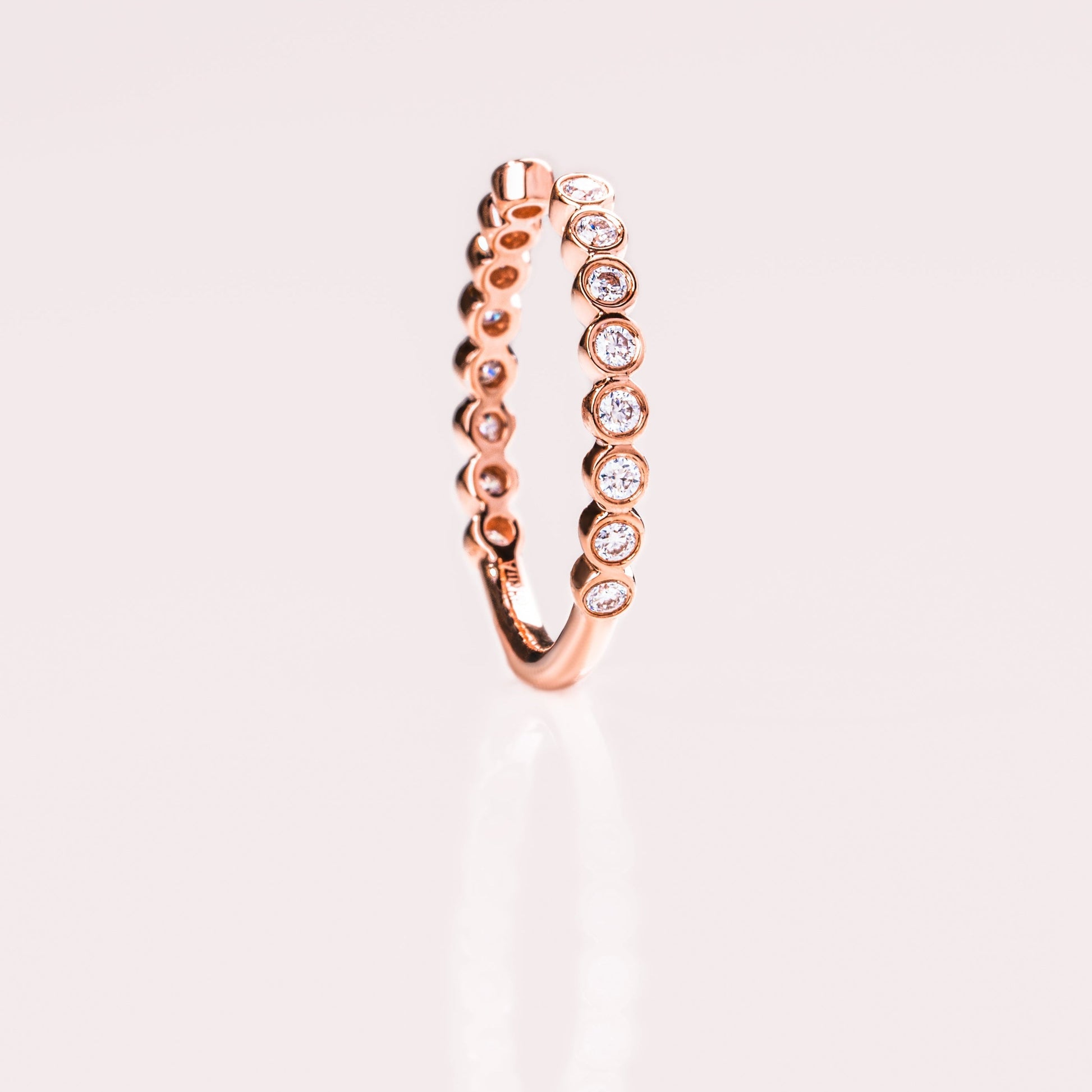 0.23 TCW Round Open & Bezel Moissanite Wedding Band