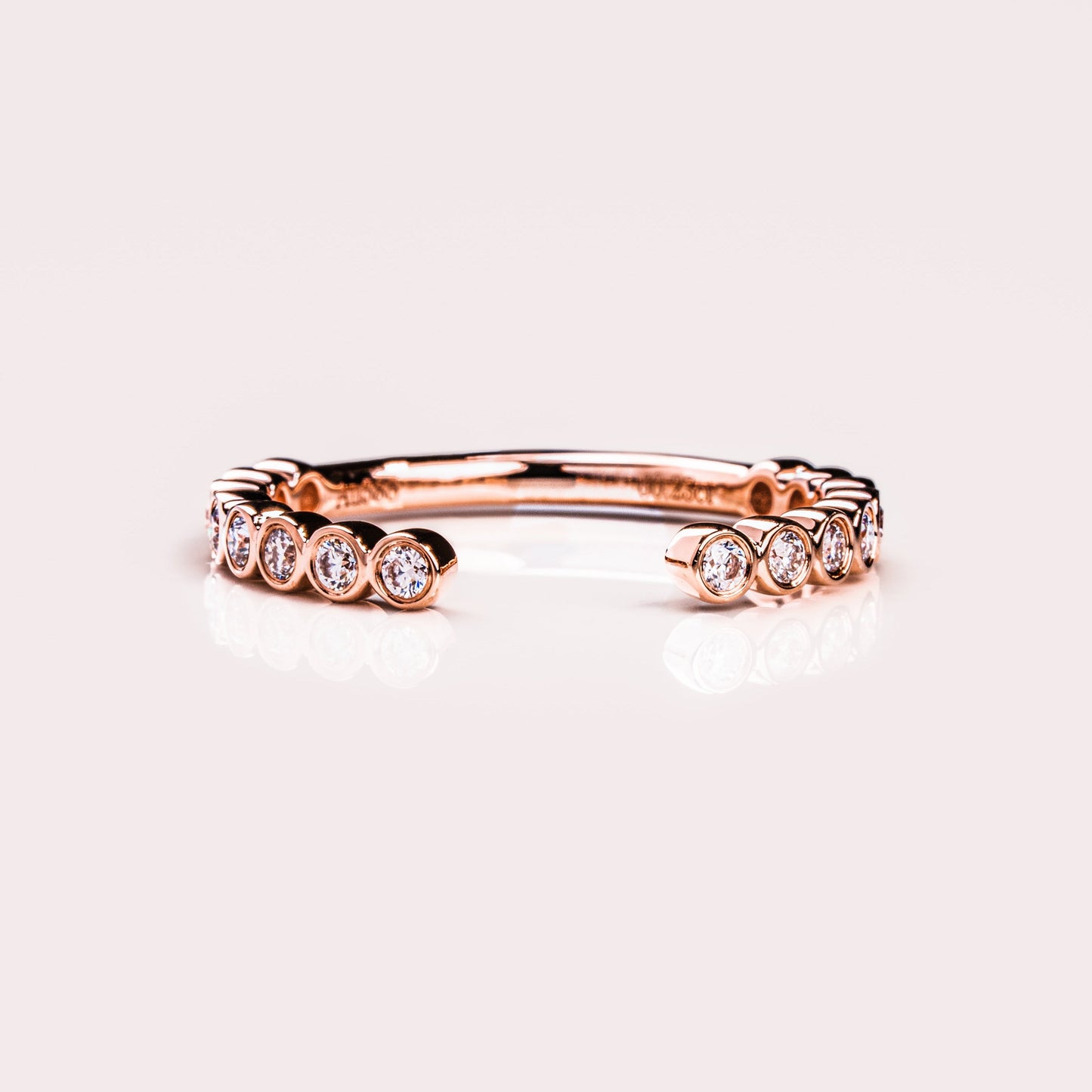 0.23 TCW Round Open & Bezel Moissanite Wedding Band