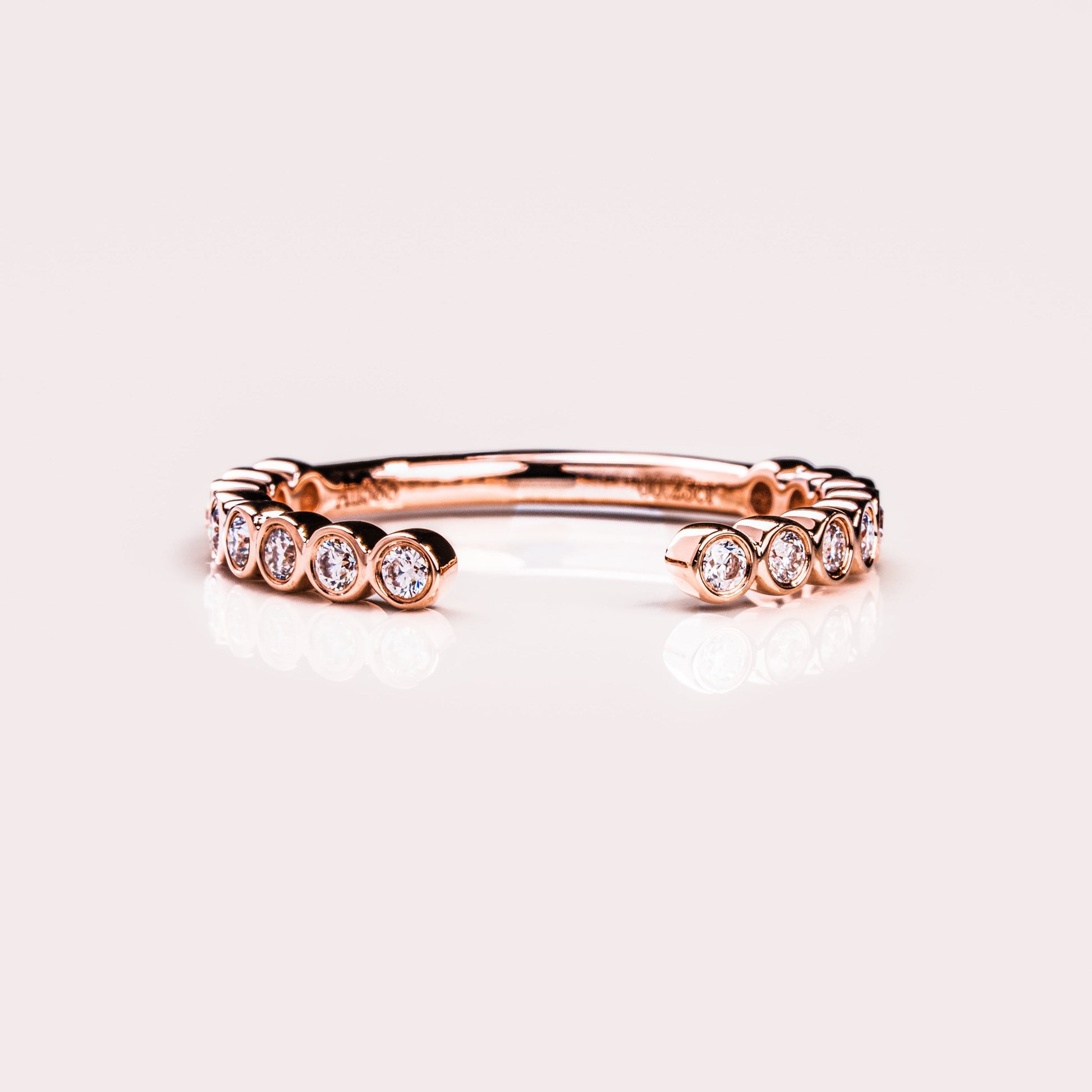 0.23 TCW Round Open & Bezel Moissanite Wedding Band
