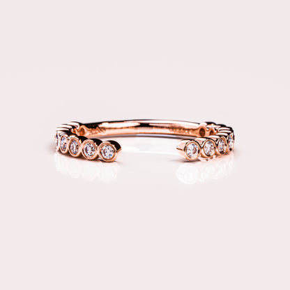 0.23 TCW Round Open & Bezel Moissanite Wedding Band
